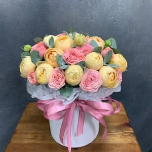 Персиковая коробочка — купить с доставкой цветов в Самаре